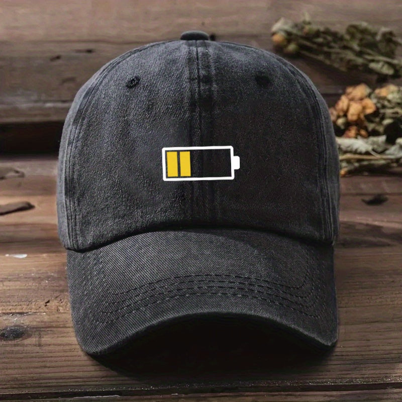 Charging Print Baseball Cap Cotton Washed Distressed Unisex Dad Hats