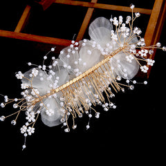 Bridal Flower Hair Clips Crystal Hairpin Pearl Comb Wedding Accessories