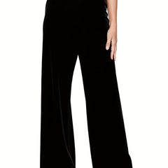 Women's Plus Elastic Waist Wide Leg Casual Pants
