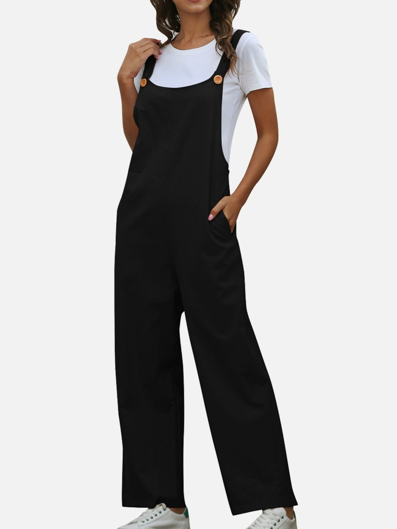 Sleeveless Wide Leg Jumpsuit Casual Loose Waist
