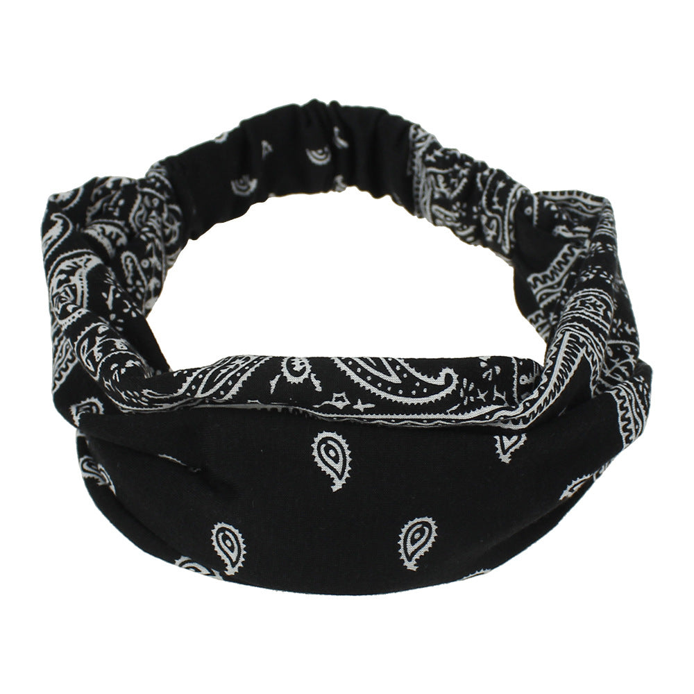 Men's Vintage Print Hair Band Elastic Band Sport Headband
