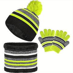 Kids Winter Beanie Hat Scarf Gloves Set