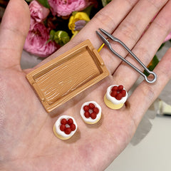 Strawberry Cake&Clip with Tray Dollhouse Accessories