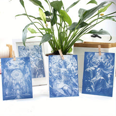 Sun Print Paper Kit 25 Sheets DIY Sun Art Cyanotype Art Paper for Crafts