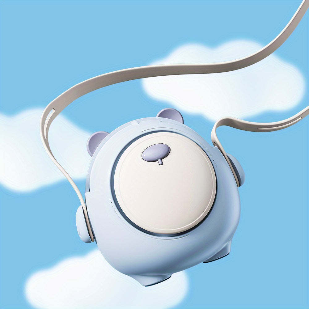 Summer Hanging Neck Fan Fat Bear Mute Cartoon Handheld Usb Mini Fan