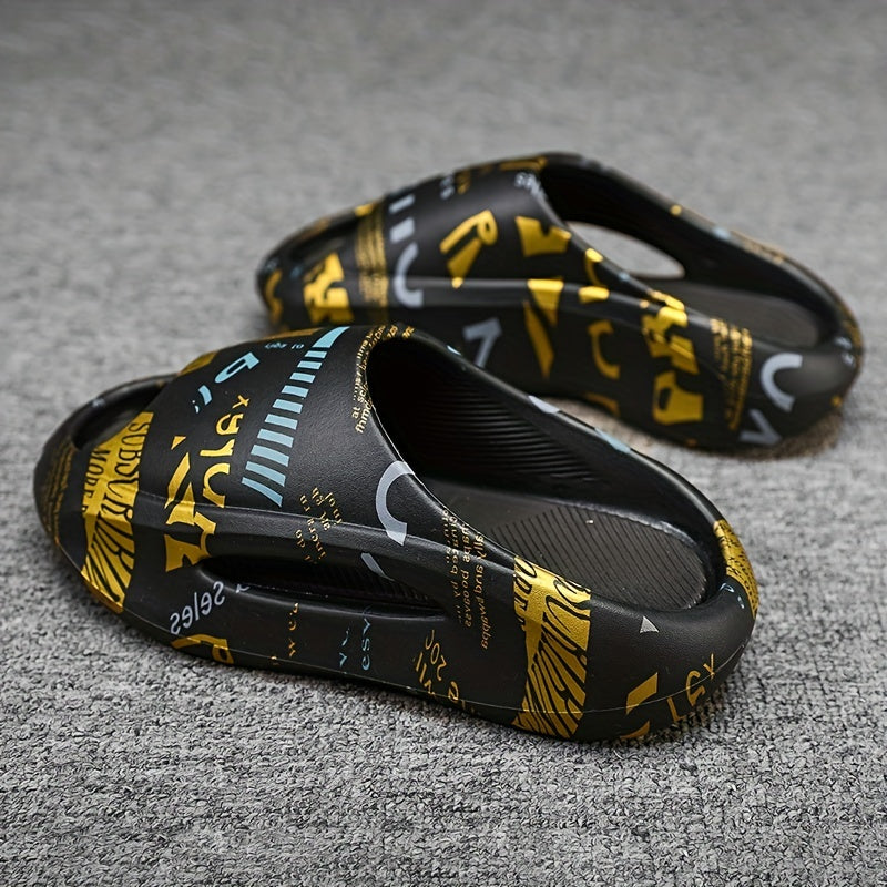 Men's Non Slip Slides Lightweight Open Toe Quick Dry Slippers