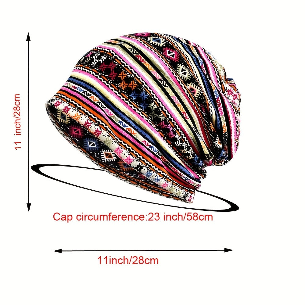 Casual Cycling Sports Cap Printed Striped Skull Cap