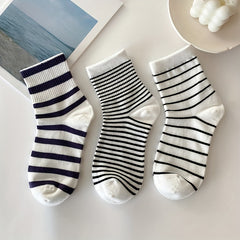 6 Pairs Striped Crew Socks for Women