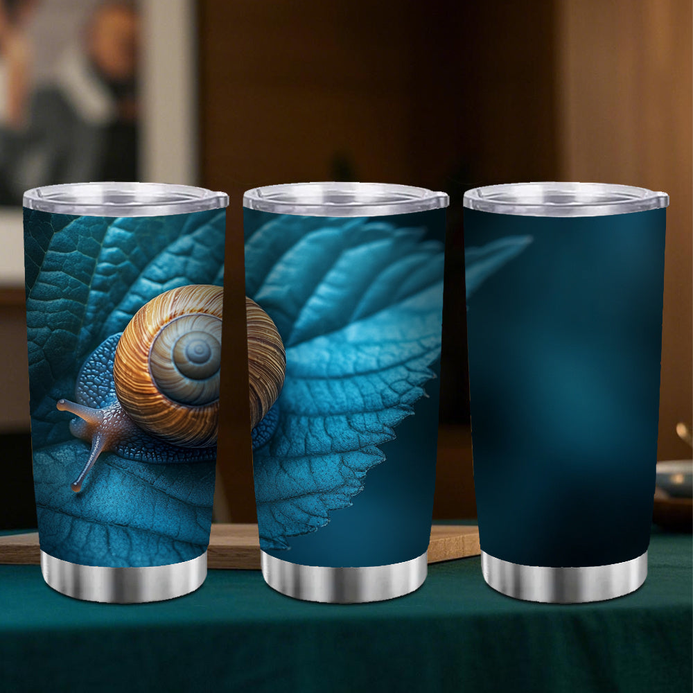 20oz Stainless Steel Insulated Mug Leaf Snail Portable Leakproof Office Travel