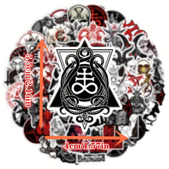 50pcs Devil Satan Graffiti Stickers For Mobile Phone Tablet Skateboard