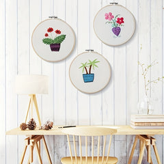DIY Embroidery Kit Plant Flower Pattern Home Decor