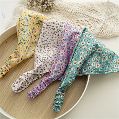 Floral Fabric Bandana Stretchy Triangle Towel Head Scarf Hair Accessory