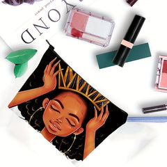 Cartoon Girl Printed Makeup Bag Travel Toiletry Bag
