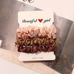 4pcs Satin Hair Scrunchie Head Band Set for Women Girls