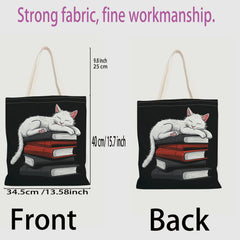 Mushroom House Pattern Tote Bag Durable Canvas Bag For Daily Commute