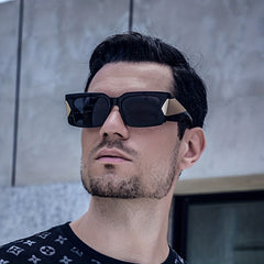 Men's Stylish Square Sunglasses with Wide Frame Legs