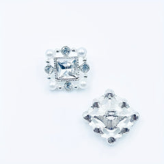 5pcs Hand Stitched Button Inlaid Diamond Pearl DIY Accessory