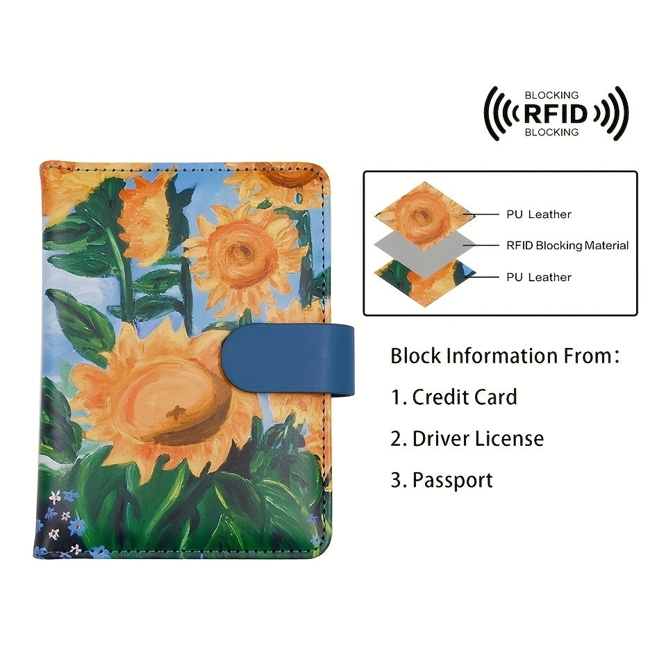 Floral Passport Holder Credit Cards Holder Waterproof Document Travel Accessorie