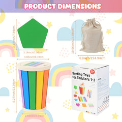 Wooden Stacking Toy Set for Toddlers - Sensory & Motor Skills Development
