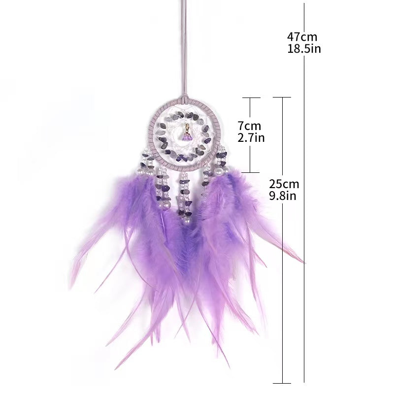 Feather Dream Catcher Mesh Wind Chime Car Pendant