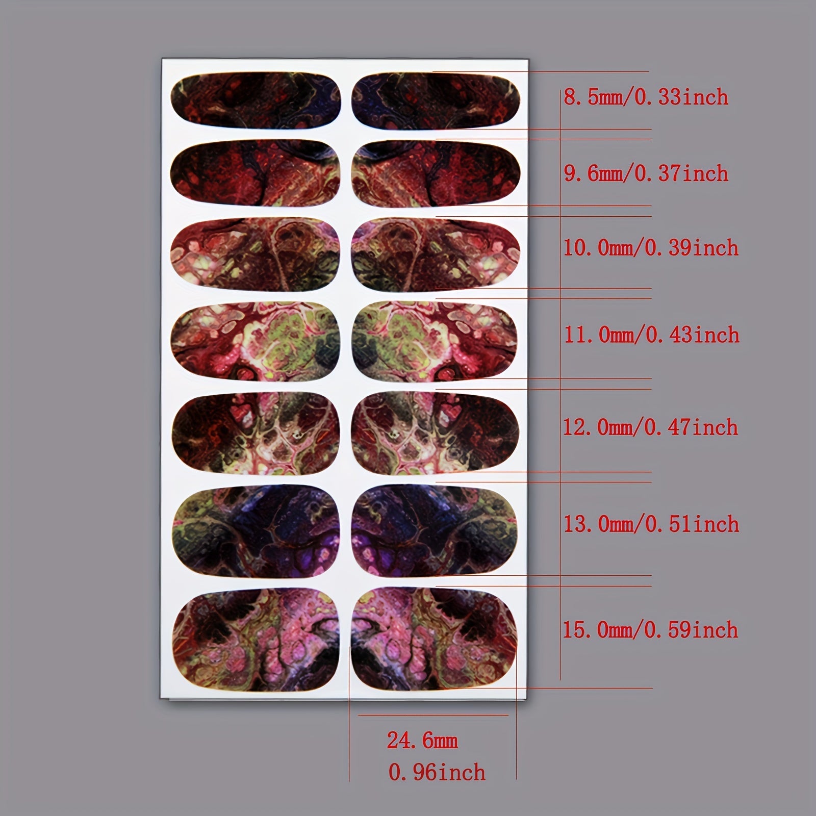 6 Sheets Marble Nail Stickers Full Wrap Self Adhesive Gel Decals