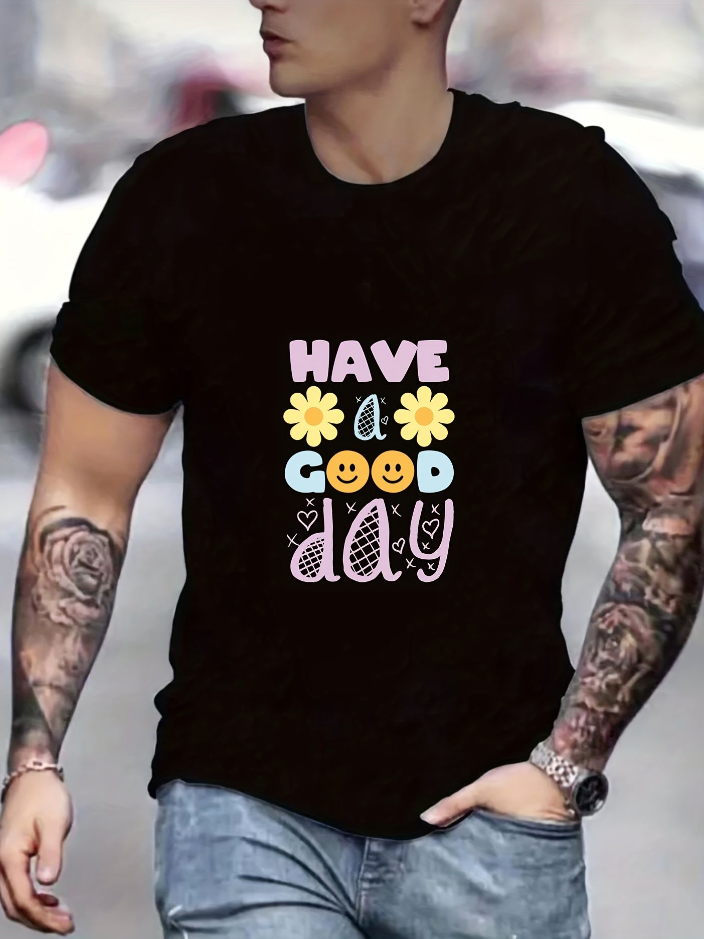 Men's Active Graphic Tee for Summer