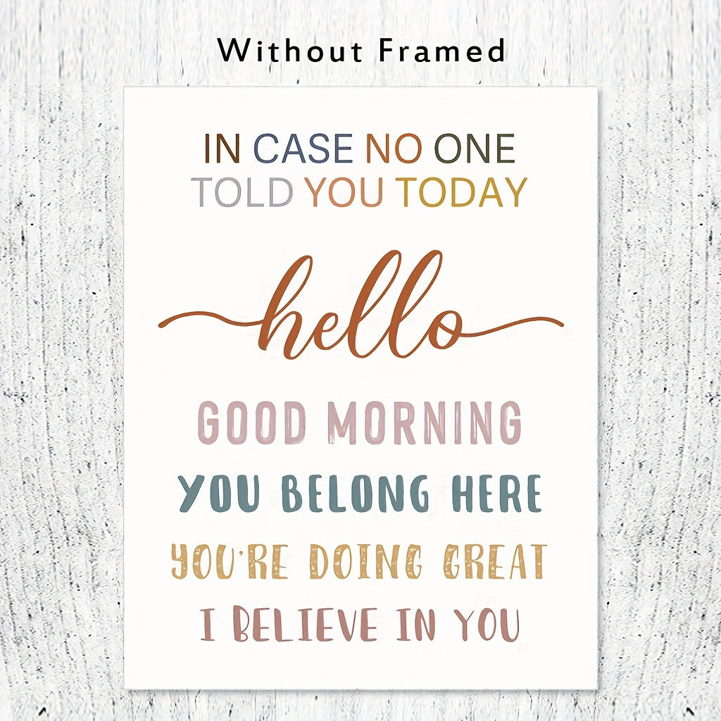 Motivational Wall Art Hello Good Morning You're Doing Great Teacher Gift