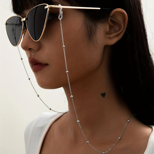 Vintage Bead Decor Eyeglasses Chain Stainless Steel Retainer