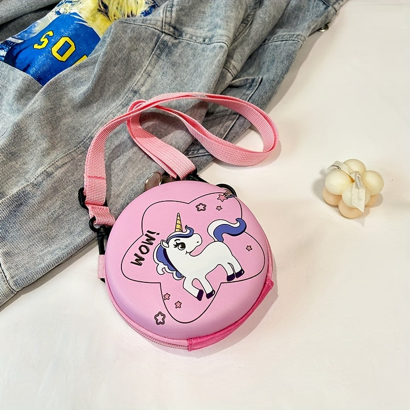 Kids Cartoon Crossbody Bag Mermaid Unicorn Dinosaur Bear Pattern Wallet