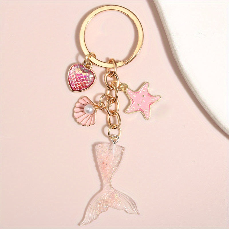Mermaid Keychain Enamel Fish Tail Keychain Pendant