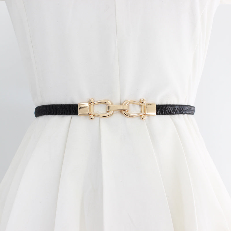 Vintage Elastic Stretchy Thin Belt Waist Cinch Belt