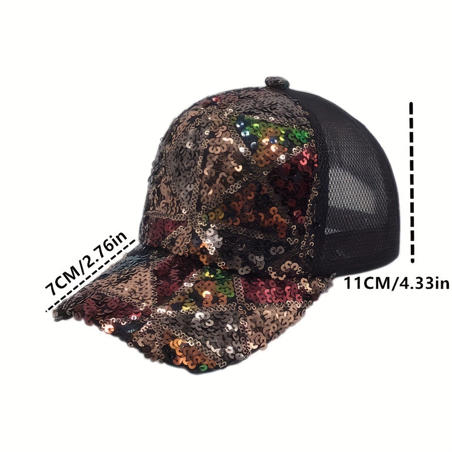 Geometric Sequin Hollow Out Hat Baseball Cap Sun Protection for Men