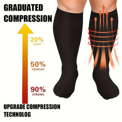 5 Pairs Plus Size Compression Socks For Women & Men Circulation 15 20 MmHg