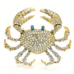Crab Brooches Rhinestone Sea Animal Party Office Pins