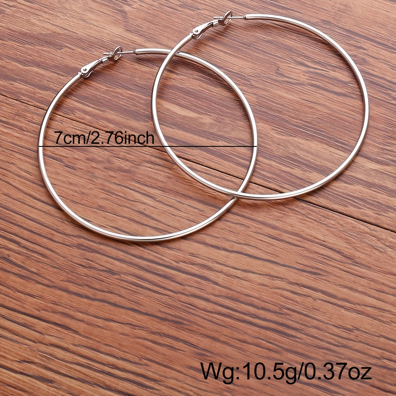 Golden Silvery Hoop Earrings Minimalist Stainless Steel 14K Plated