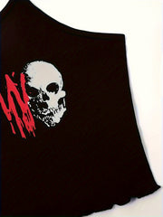  Gothic Skull & Letter Print Pajama Set