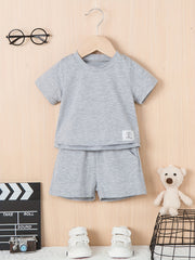 Baby Boy Set Short Sleeve T shirt & Shorts Casual Solid Set