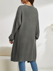 Long Length Knit Cardigan Open Front Sweater Women's Clothing