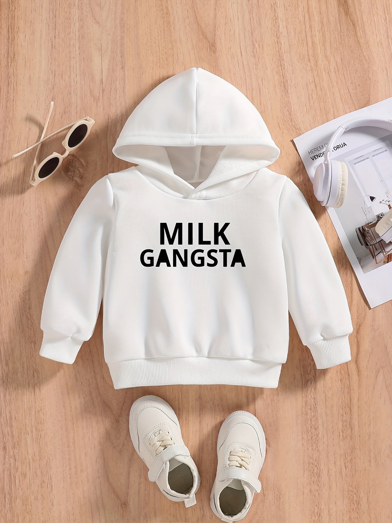 Funny Letter Print Baby's Pullover Hoodie