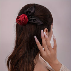 Fabric Rose Hairpin Vintage Hair Clip for Women