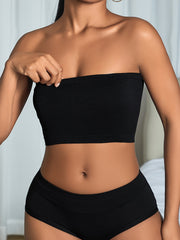 3pcs Strapless Bandeau Bras Soft Everyday Bra Women's Lingerie