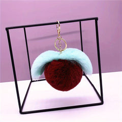 Plush Ball Pendant Faux Rabbit Fur Pompom Key Ring Car Keychain Bag Hanging