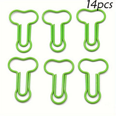 21pcs Cartoon Shaped Paper Clips Office Stationery Special Plastic Clips