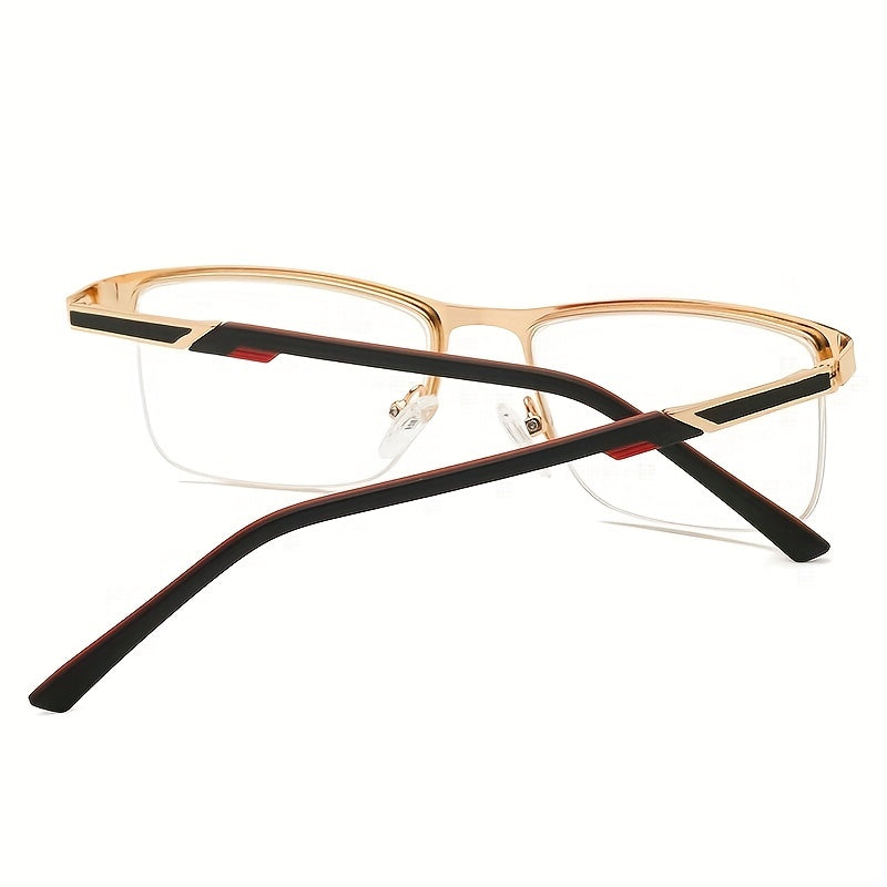 Anti Light Anti UV Semi Rimless Stainless Steel Business Glasses Reader Glasses