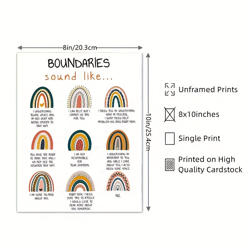Boundaries Mental Health Wall Decor Poster 20 x 25 cm Unframed