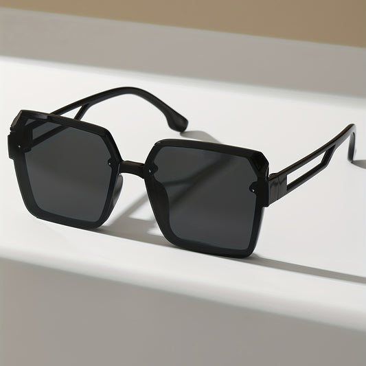 Oversized Square Sunglasses Y2K Hollow Temple UV400