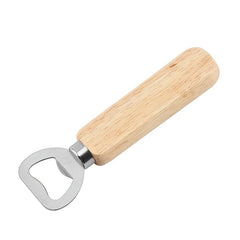 Wooden Handle Opener Beer Can & Wine Bottle Stainless Steel Opener
