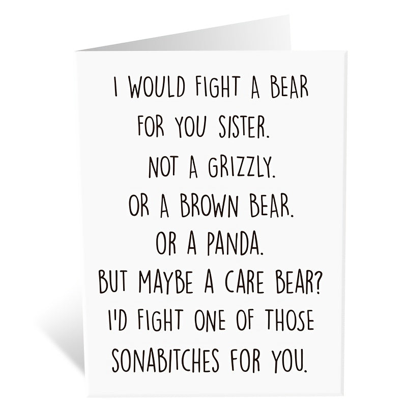 Funny Birthday Card For Sister Humorous Greeting With Envelopes