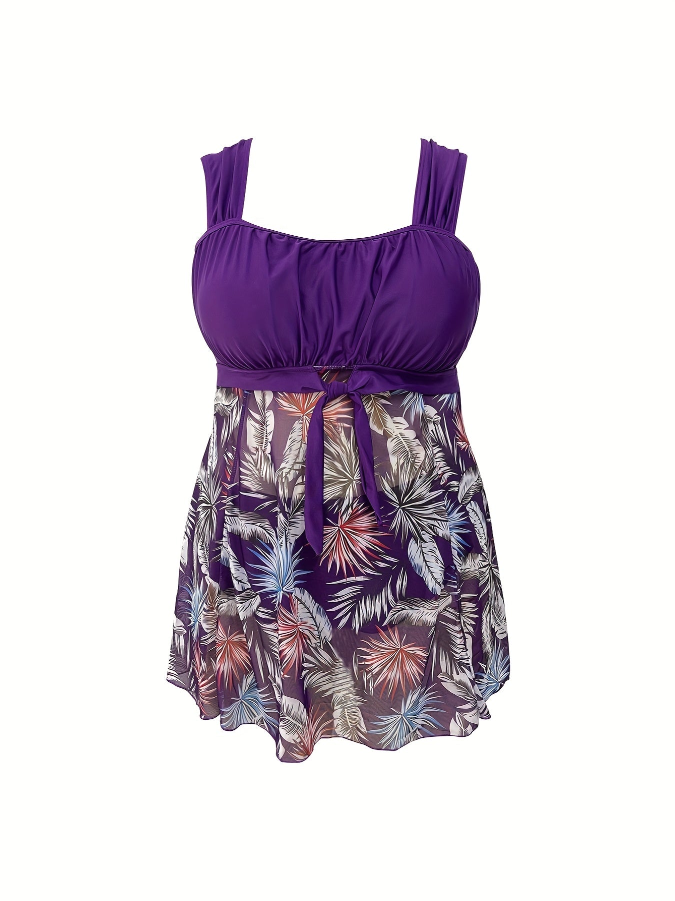  Tropical Mesh Tankini Set