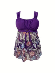  Tropical Mesh Tankini Set
